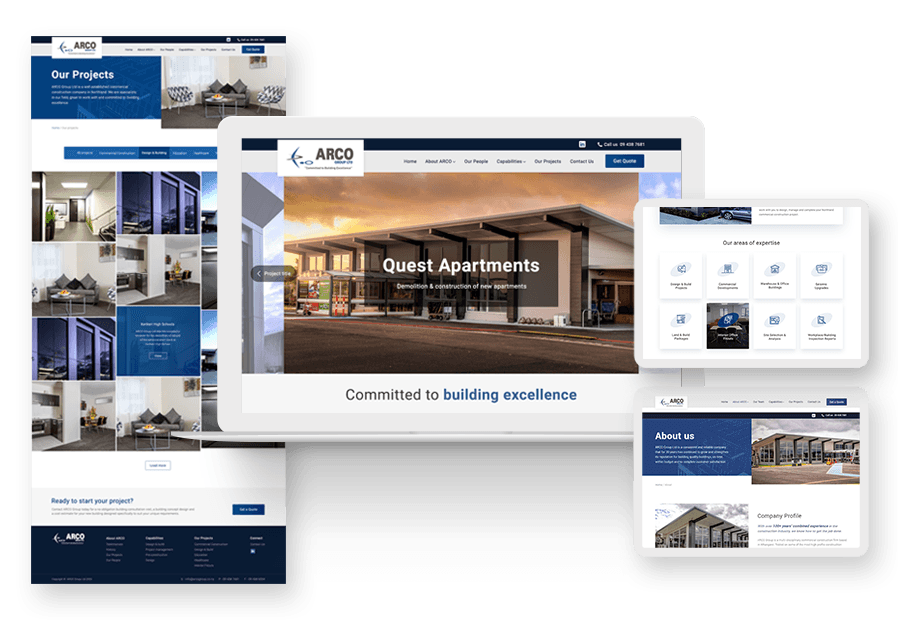 Vaxonitumelony created the website for construction company ARCO to present their services